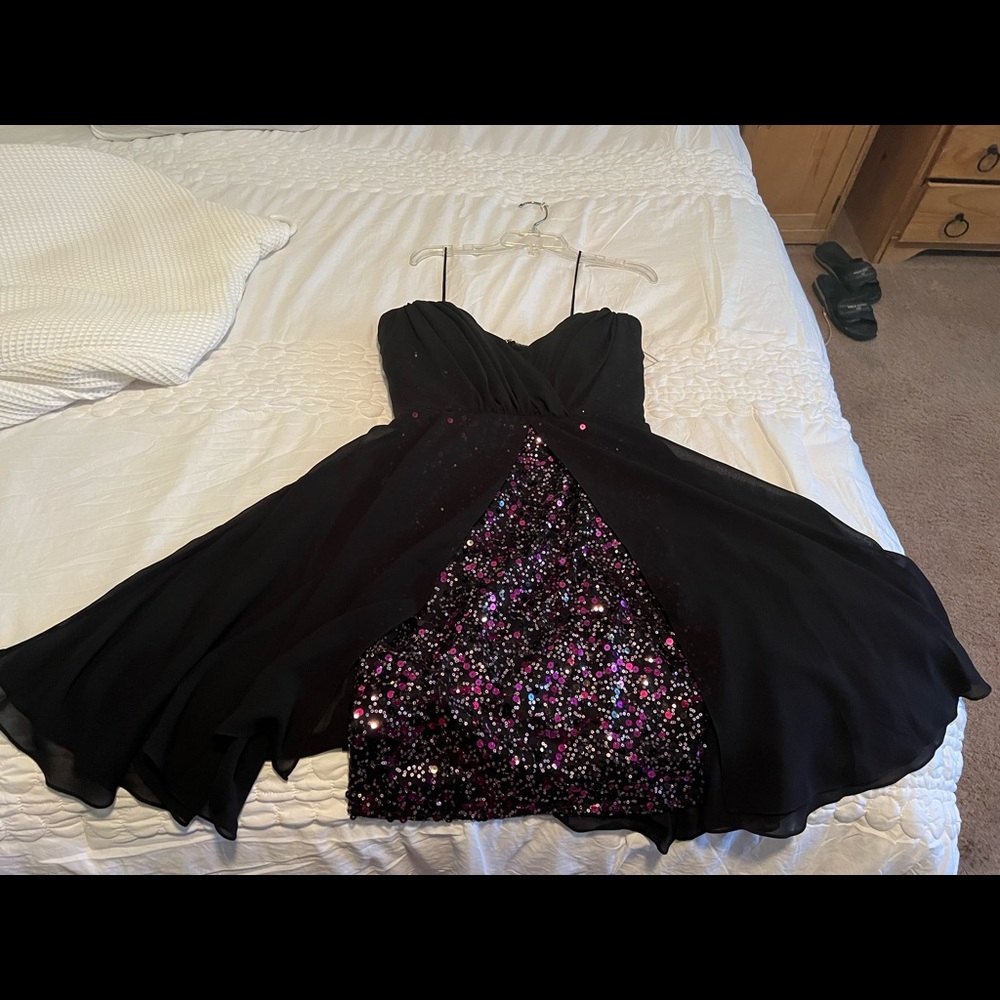 Badgley Mischka sequined cocktail dress